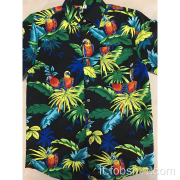 Camicia hawaii stampata in 100% poliestere